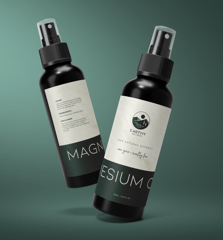 Earthy Wellness magnesium oil bottles